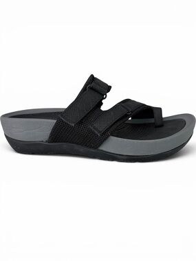 BARE TRAPS Black Comfort Hook & Loop Thong Slide Sandals size 7.5M